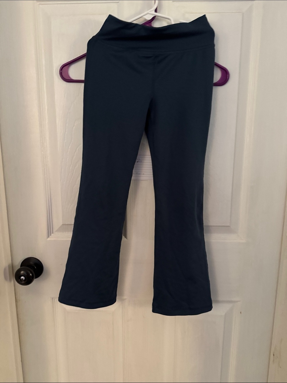 Athletic Works Black Fold-Over Waist Yoga Pants